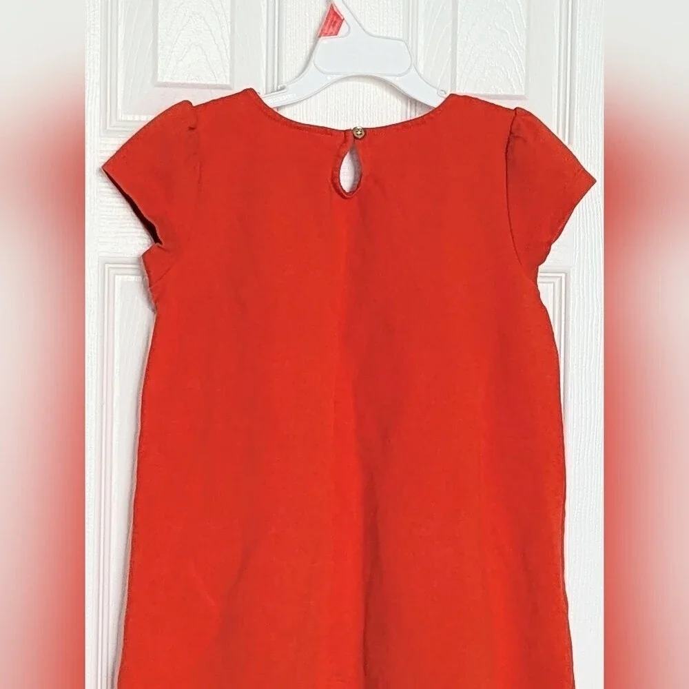Gymboree Kids' (Size 8) Bright Orange Dress w/Gold Zippers & Ruffled Hem